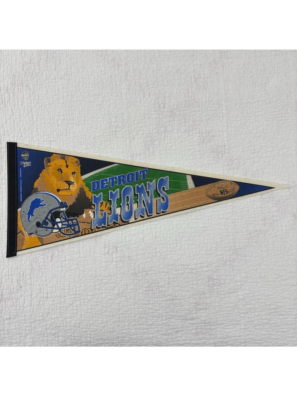 Vintage Detroit Lions Pennants 30” NFL Football Wincraft made in USA.
